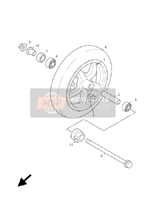 Yamaha XC125 CYGNUS X 2007 Rueda delantera para un 2007 Yamaha XC125 CYGNUS X